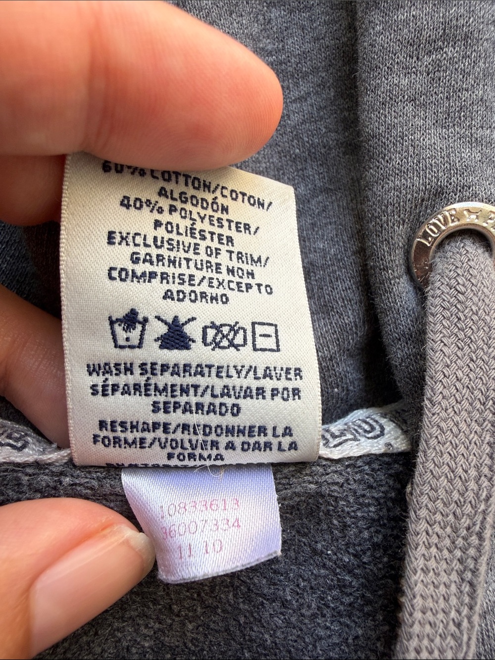 2010 PINK Victoria's Secret grey bling LOVE PINK zip up hoodie - Picture 5 of 10